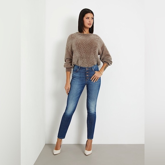 GUESS Gold Button Fly Skinny High Rise Jeans Size 28 - Picture 3 of 14